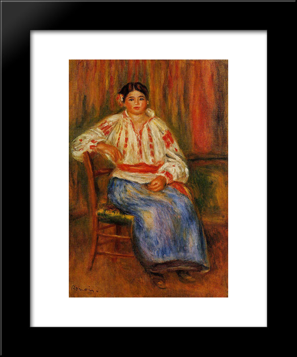 Young Roumanian 20x24 Black Modern Wood Framed Art Print Poster by Renoir, Pierre Auguste