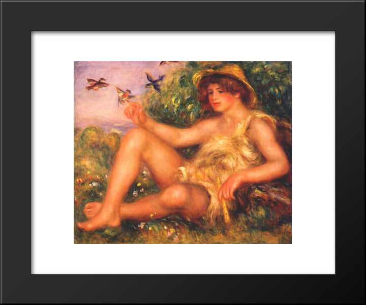 Young Shepherd In Repose (Alexander Thurneysson) 20x24 Black Modern Wood Framed Art Print Poster by Renoir, Pierre Auguste