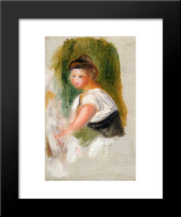 Young Woman 20x24 Black Modern Wood Framed Art Print Poster by Renoir, Pierre Auguste