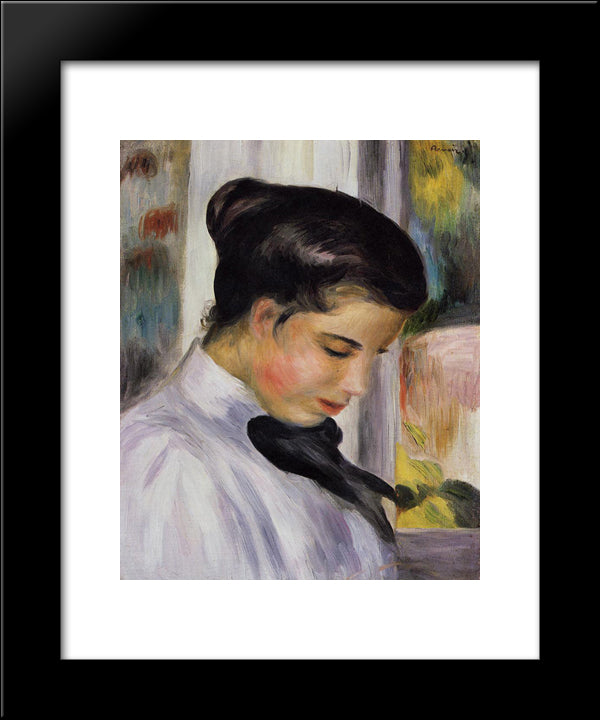 Young Woman In Profile 20x24 Black Modern Wood Framed Art Print Poster by Renoir, Pierre Auguste