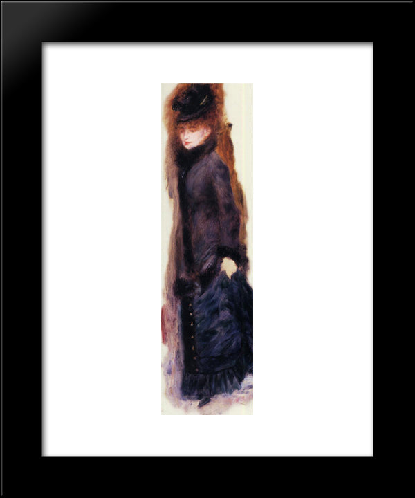 Young Woman Lifting Her Skirt 20x24 Black Modern Wood Framed Art Print Poster by Renoir, Pierre Auguste