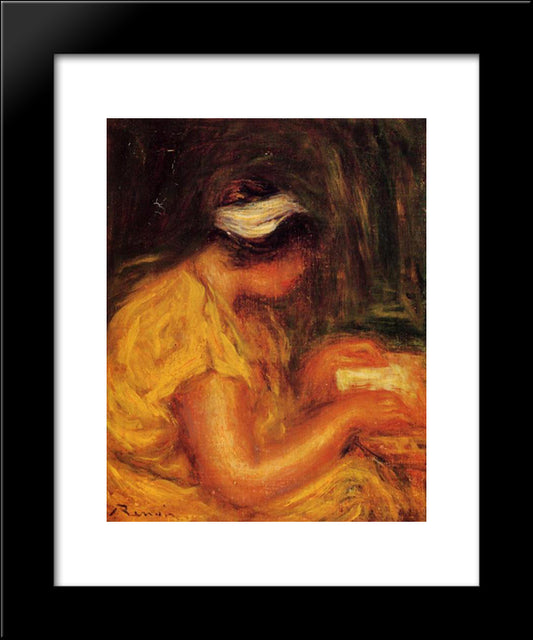 Young Woman Reading 20x24 Black Modern Wood Framed Art Print Poster by Renoir, Pierre Auguste