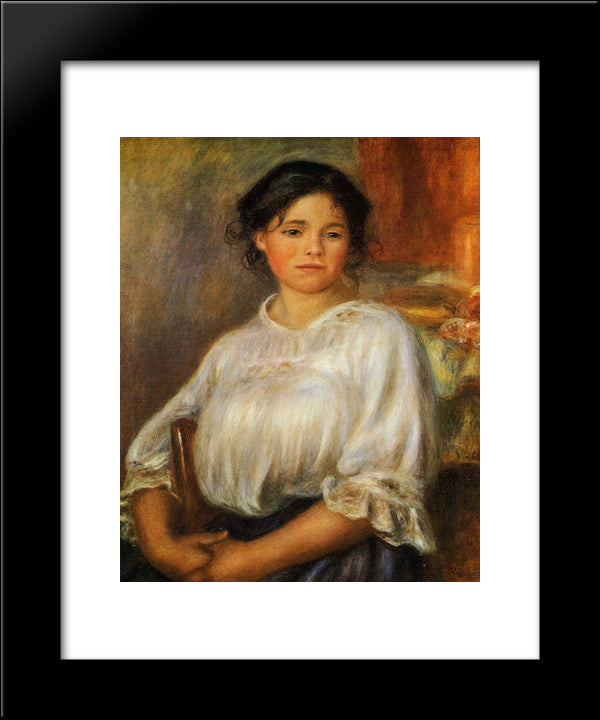 Young Woman Seated 20x24 Black Modern Wood Framed Art Print Poster by Renoir, Pierre Auguste