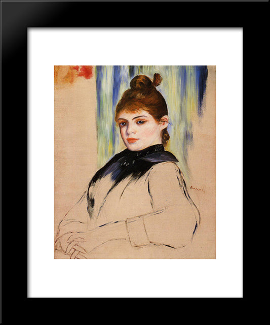 Young Woman With A Bun In Her Hair 20x24 Black Modern Wood Framed Art Print Poster by Renoir, Pierre Auguste