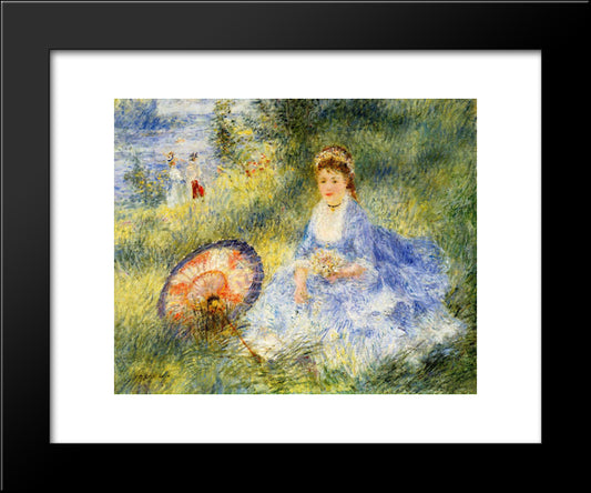 Young Woman With A Japanese Umbrella 20x24 Black Modern Wood Framed Art Print Poster by Renoir, Pierre Auguste