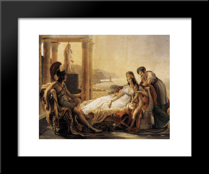 Aeneas Tells Dido The Misfortunes Of The Trojan City 20x24 Black Modern Wood Framed Art Print Poster by Guerin, Pierre Narcisse