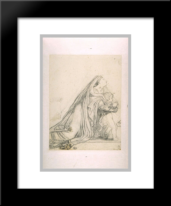 Andromache And Astyanax 20x24 Black Modern Wood Framed Art Print Poster by Guerin, Pierre Narcisse