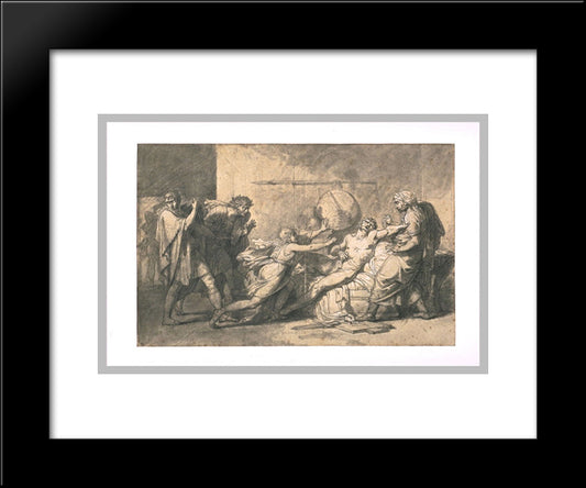 Death Of Cato Of Utica 20x24 Black Modern Wood Framed Art Print Poster by Guerin, Pierre Narcisse