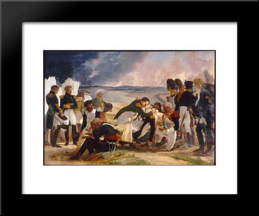 Death Of Marshal Lannes, Duke Of Montebello 20x24 Black Modern Wood Framed Art Print Poster by Guerin, Pierre Narcisse