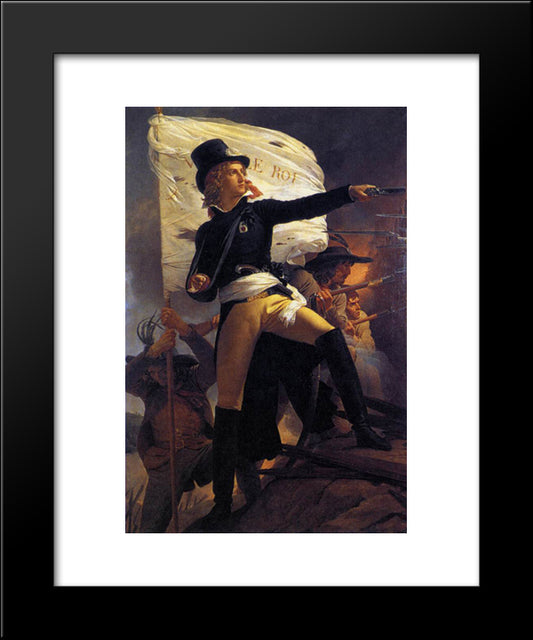 Henri De La Rochejaquelein , Leader Of The Revolt In The Vendee 20x24 Black Modern Wood Framed Art Print Poster by Guerin, Pierre Narcisse