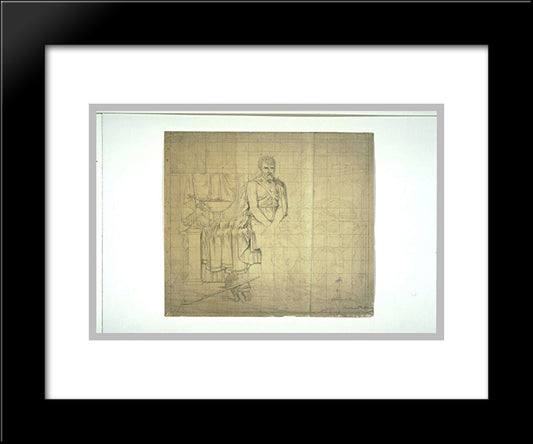 Partial Study Of The Composition Of The Return Of Marcus Sextus 20x24 Black Modern Wood Framed Art Print Poster by Guerin, Pierre Narcisse