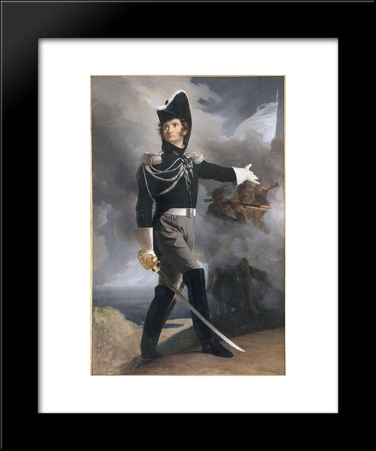 Portrait Of Louis Du Vergier 20x24 Black Modern Wood Framed Art Print Poster by Guerin, Pierre Narcisse