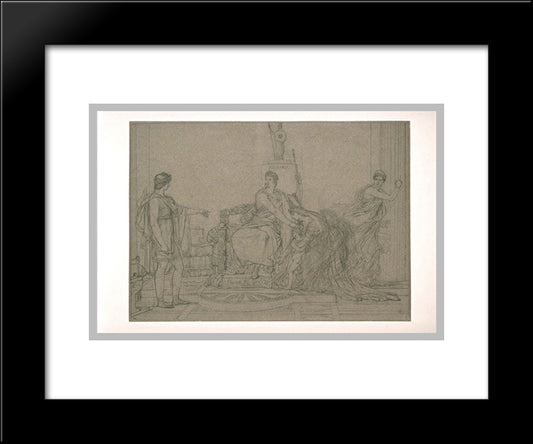 Pyrrhus And Andromache 20x24 Black Modern Wood Framed Art Print Poster by Guerin, Pierre Narcisse