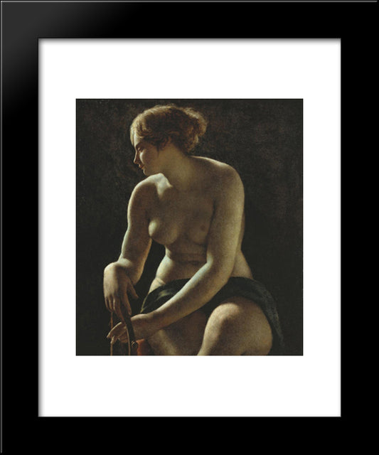 Sappho 20x24 Black Modern Wood Framed Art Print Poster by Guerin, Pierre Narcisse