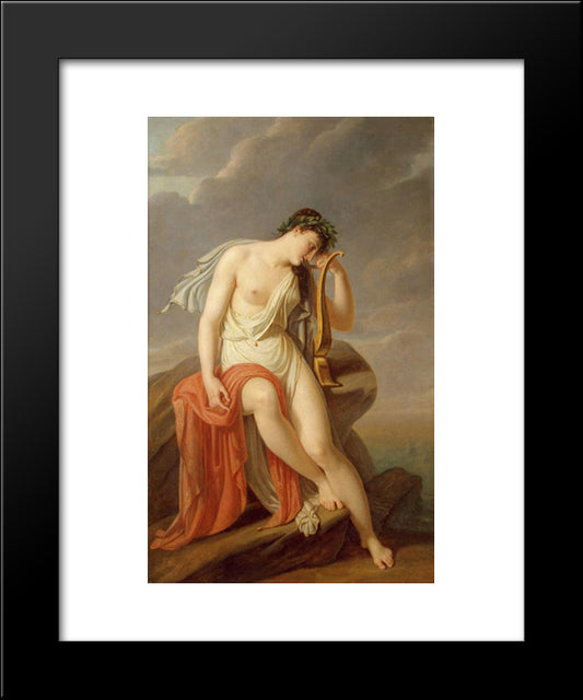 Sappho On The Leucadian Cliff 20x24 Black Modern Wood Framed Art Print Poster by Guerin, Pierre Narcisse