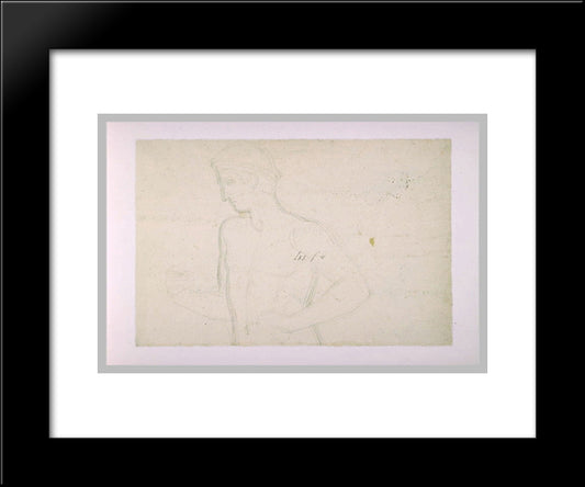 Study Of A Young Man Seen In Chest 20x24 Black Modern Wood Framed Art Print Poster by Guerin, Pierre Narcisse