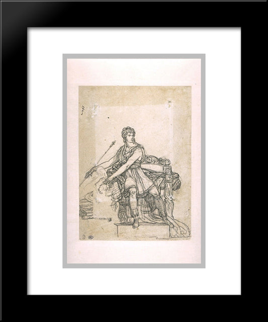 Study The Figure Of Pyrrhus 20x24 Black Modern Wood Framed Art Print Poster by Guerin, Pierre Narcisse