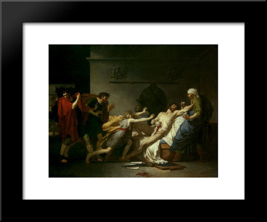 The Death Of Cato Of Utica 20x24 Black Modern Wood Framed Art Print Poster by Guerin, Pierre Narcisse