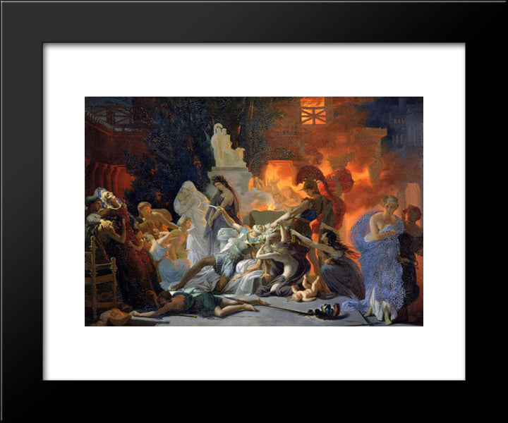 The Death Of Priam 20x24 Black Modern Wood Framed Art Print Poster by Guerin, Pierre Narcisse