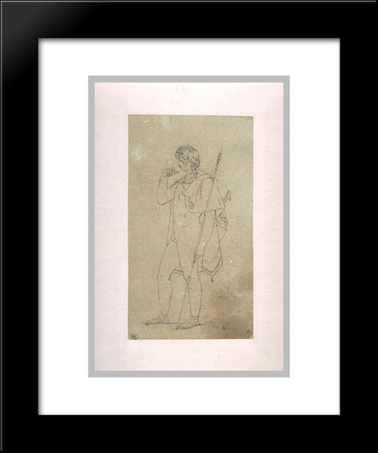 The Figure Of Orestes Naked 20x24 Black Modern Wood Framed Art Print Poster by Guerin, Pierre Narcisse