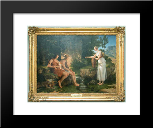 The Shepherds In The Tomb Of Amyntas 20x24 Black Modern Wood Framed Art Print Poster by Guerin, Pierre Narcisse