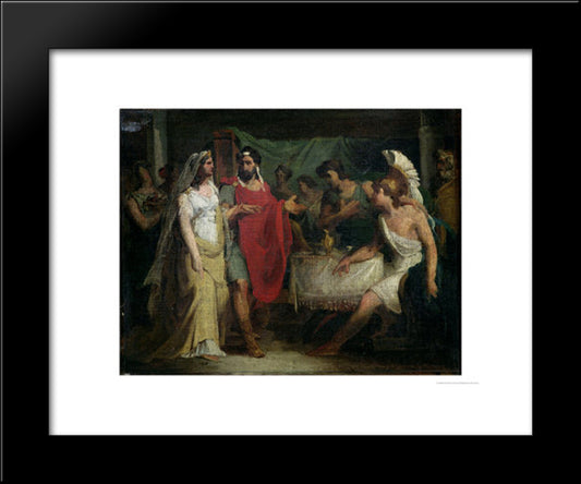 The Wedding Of Alexander The Great And Roxana 20x24 Black Modern Wood Framed Art Print Poster by Guerin, Pierre Narcisse