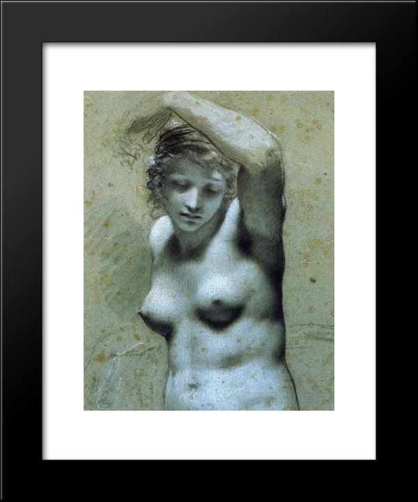 Bust Of Female Nude 20x24 Black Modern Wood Framed Art Print Poster by Prud'hon, Pierre Paul