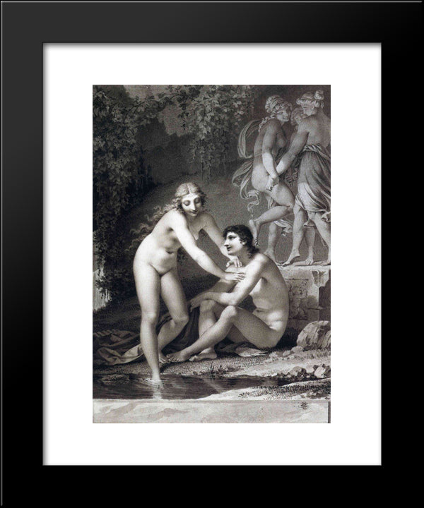 Daphnis And Chloe 20x24 Black Modern Wood Framed Art Print Poster by Prud'hon, Pierre Paul