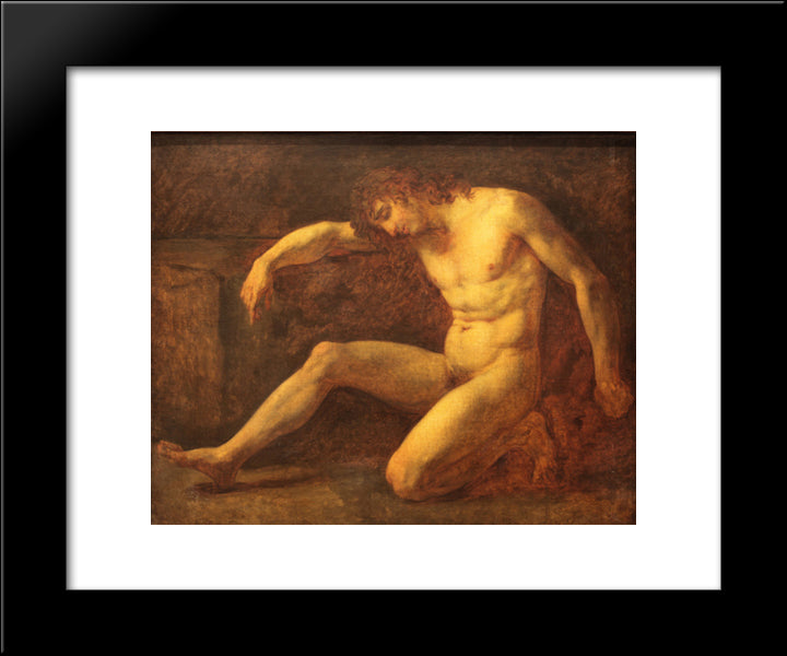 Death Of Viala 20x24 Black Modern Wood Framed Art Print Poster by Prud'hon, Pierre Paul