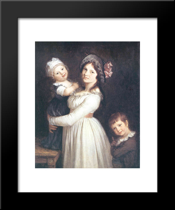 Family Portrait Of Madame Anthony And Her Children 20x24 Black Modern Wood Framed Art Print Poster by Prud'hon, Pierre Paul