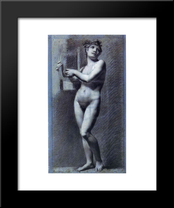 Female Nude - Poetry 20x24 Black Modern Wood Framed Art Print Poster by Prud'hon, Pierre Paul