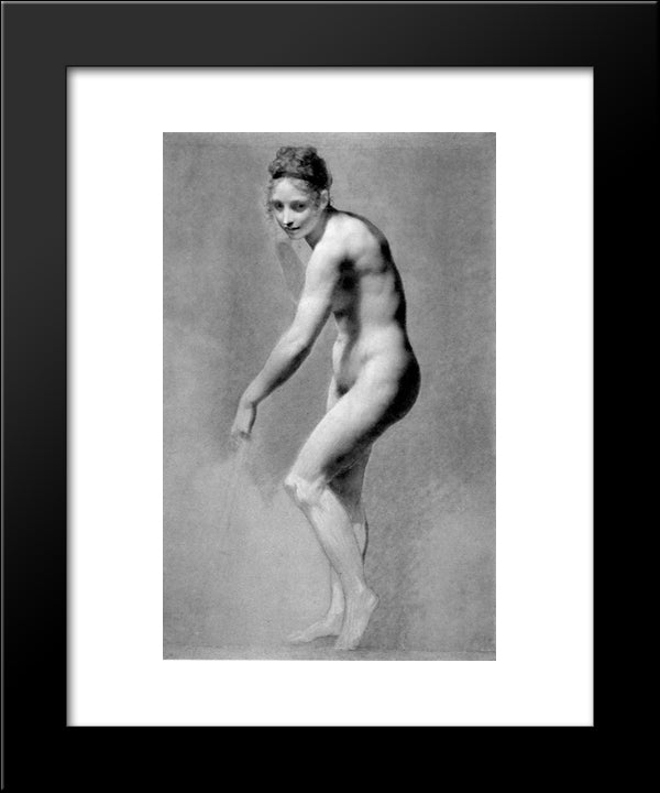 Female Nude Leaning 20x24 Black Modern Wood Framed Art Print Poster by Prud'hon, Pierre Paul