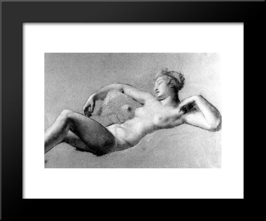 Female Nude Reclining 20x24 Black Modern Wood Framed Art Print Poster by Prud'hon, Pierre Paul