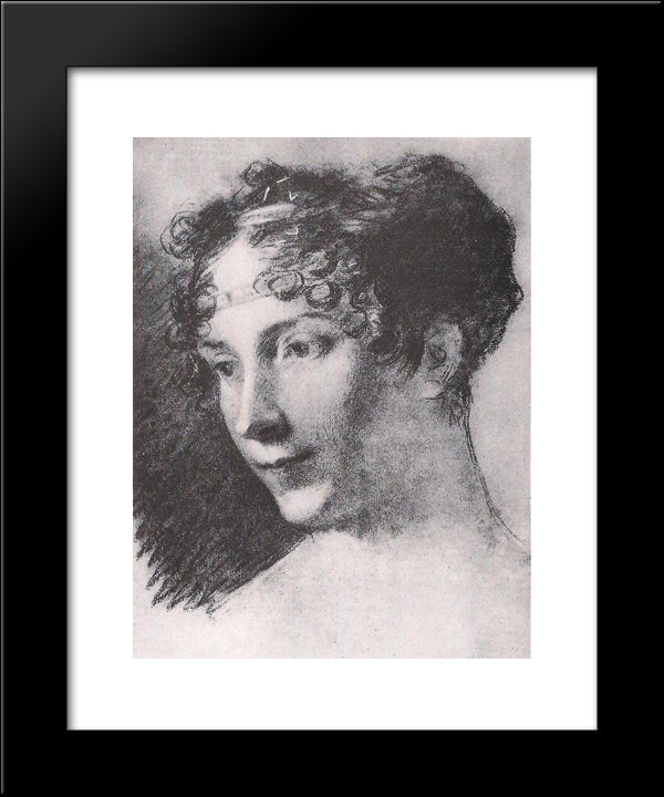 Josephine Bonaparte (Study) 20x24 Black Modern Wood Framed Art Print Poster by Prud'hon, Pierre Paul