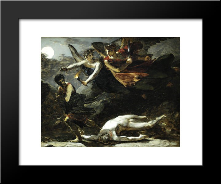 Justice And Divine Vengeance Pursuing Crime (Study) 20x24 Black Modern Wood Framed Art Print Poster by Prud'hon, Pierre Paul