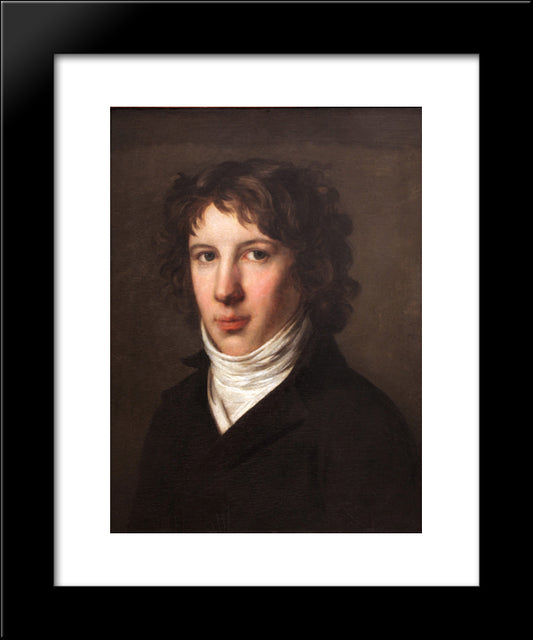 Louis Antoine De Saint Just 20x24 Black Modern Wood Framed Art Print Poster by Prud'hon, Pierre Paul