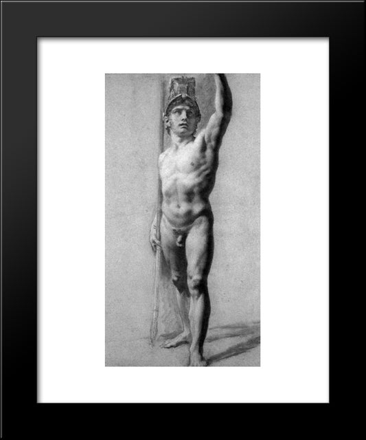 Male Nude Raising His Arm 20x24 Black Modern Wood Framed Art Print Poster by Prud'hon, Pierre Paul