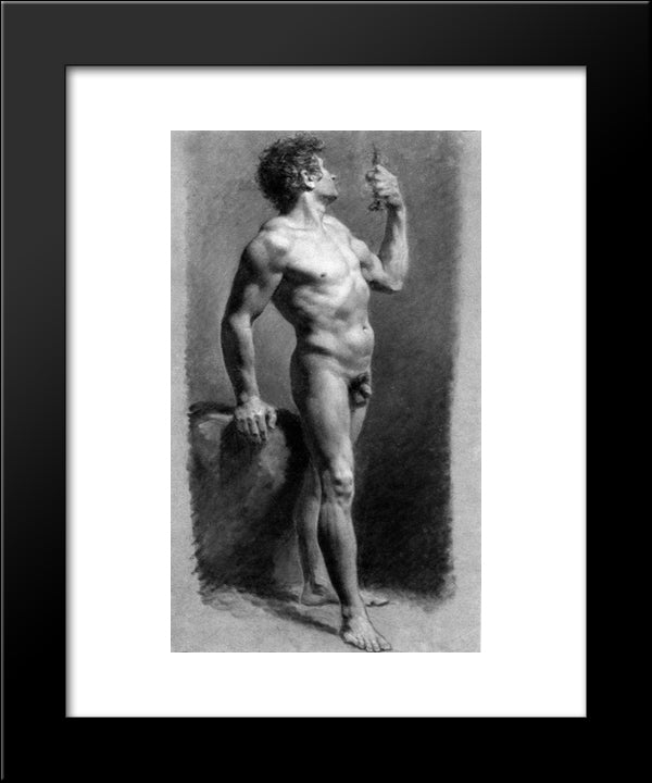 Male Nude Turning 20x24 Black Modern Wood Framed Art Print Poster by Prud'hon, Pierre Paul