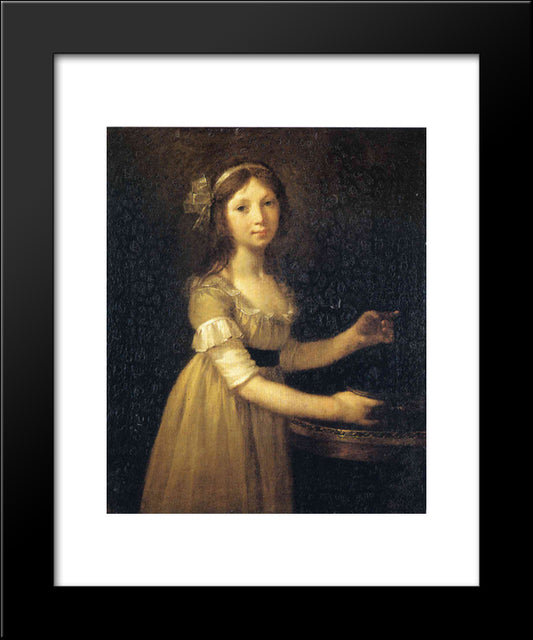 Marguerite-Marie Lagnier, Ten Years Old 20x24 Black Modern Wood Framed Art Print Poster by Prud'hon, Pierre Paul