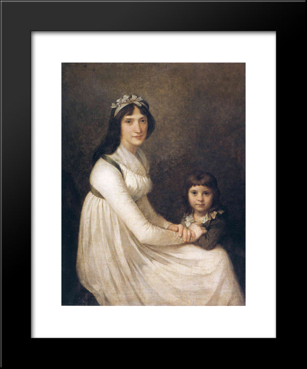 Portrait Of A Woman With Her Child 20x24 Black Modern Wood Framed Art Print Poster by Prud'hon, Pierre Paul