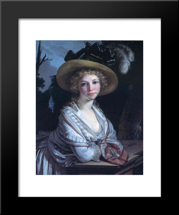 Portrait Of A Young Woman 20x24 Black Modern Wood Framed Art Print Poster by Prud'hon, Pierre Paul