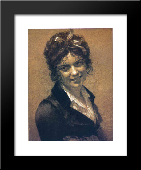 Portrait Of Constance Mayer 20x24 Black Modern Wood Framed Art Print Poster by Prud'hon, Pierre Paul