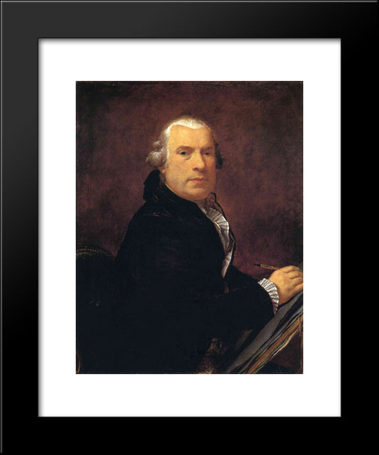 Portrait Of Francois Devosge 20x24 Black Modern Wood Framed Art Print Poster by Prud'hon, Pierre Paul