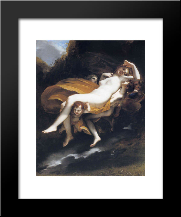 Psyche Transported To Heaven 20x24 Black Modern Wood Framed Art Print Poster by Prud'hon, Pierre Paul