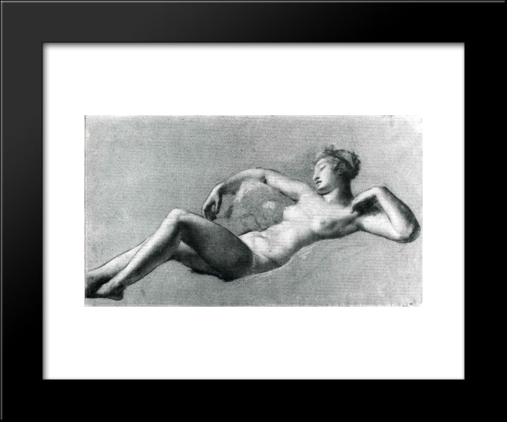 Reclining Female Nude 20x24 Black Modern Wood Framed Art Print Poster by Prud'hon, Pierre Paul