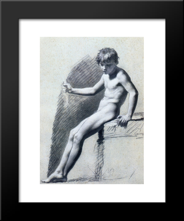 Seated Nude Figure 20x24 Black Modern Wood Framed Art Print Poster by Prud'hon, Pierre Paul