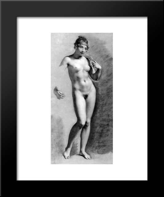 Standing Female Nude 20x24 Black Modern Wood Framed Art Print Poster by Prud'hon, Pierre Paul