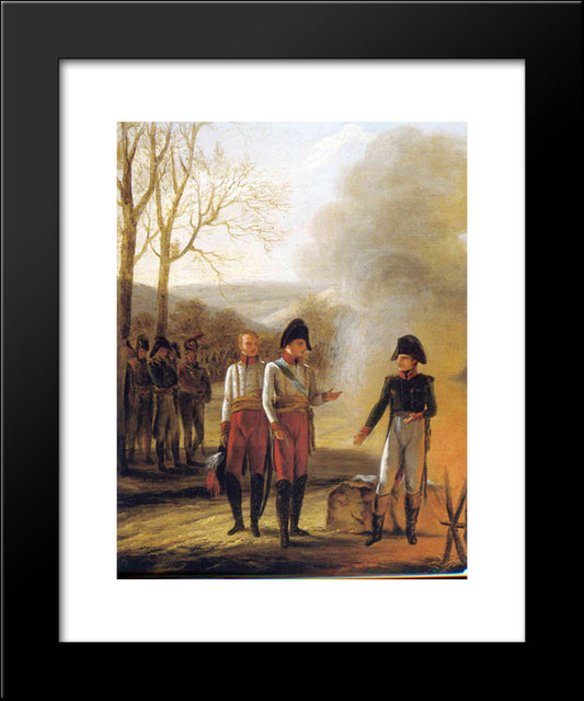 The Conversation Of Napoleon And Francois Ii 20x24 Black Modern Wood Framed Art Print Poster by Prud'hon, Pierre Paul