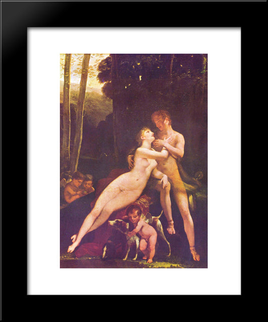 Venus Und Adonis 20x24 Black Modern Wood Framed Art Print Poster by Prud'hon, Pierre Paul