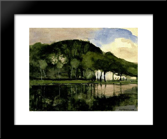 Along The Amstel 20x24 Black Modern Wood Framed Art Print Poster by Mondrian, Piet